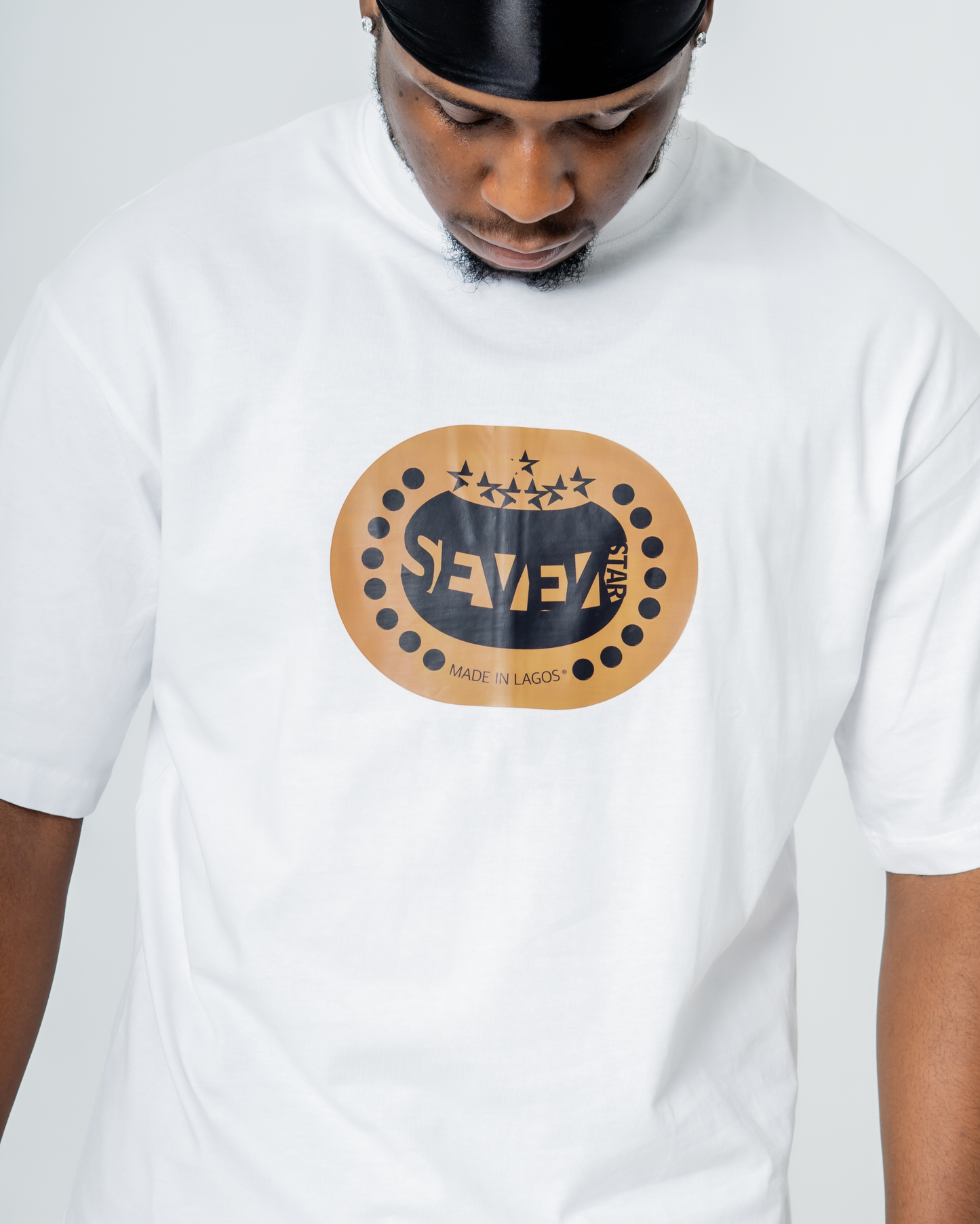 SEVEN STAR TSHIRT WITH GOLD & BLACK DESIGN