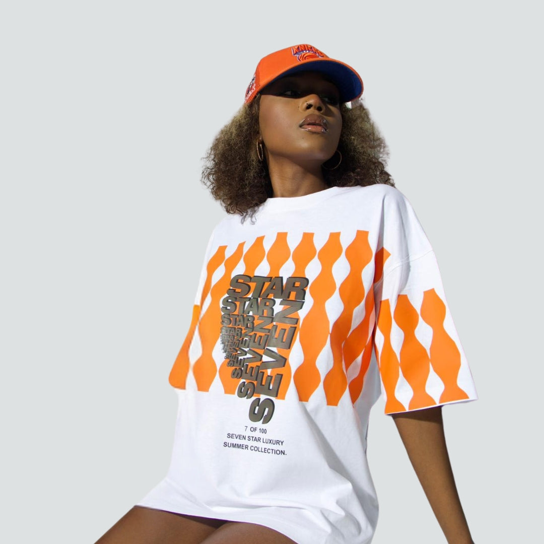 7STAR LUXURY Orange pillars summer T-shirts - unisex