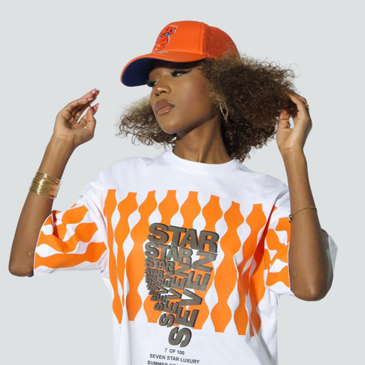 7STAR LUXURY Orange pillars summer T-shirts - unisex